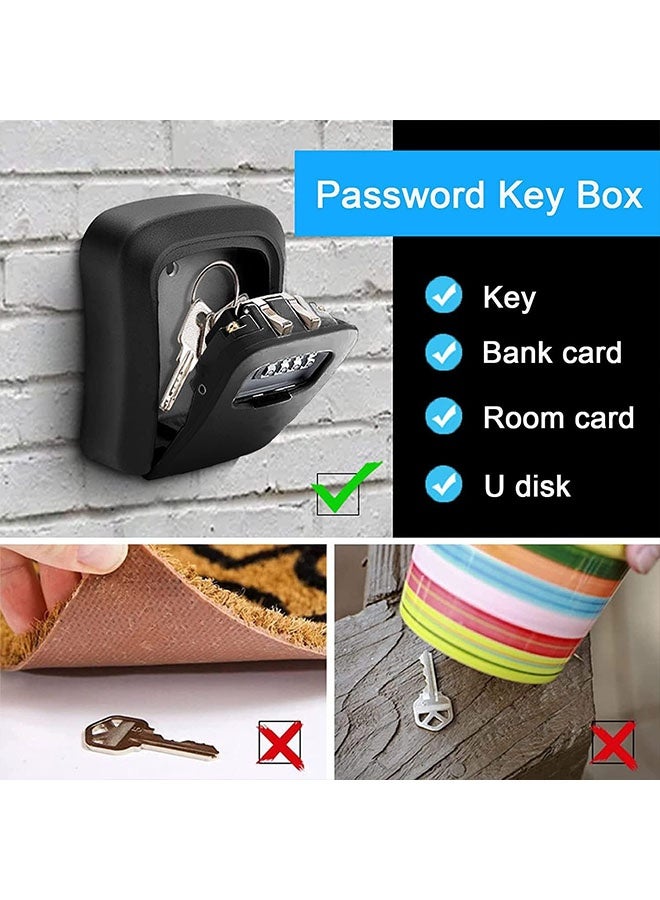 Wall Mounted Key Lock Box for Outside, Sturdy and Durable Waterproof Emergency Spare Key Lock Box for Garage School Spare House, Key Cabinet with Resettable Code for Home - Image 4